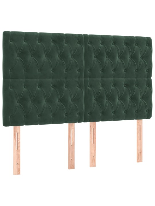 Voodipeatsid 4 tk, tumeroheline, 72x7x78/88 cm, samet