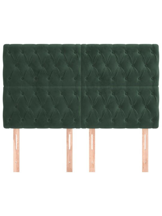 Voodipeatsid 4 tk, tumeroheline, 72x7x78/88 cm, samet