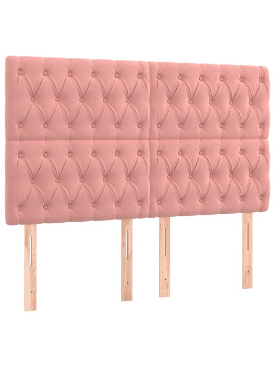 Voodipeatsid 4 tk, roosa, 72x7x78/88 cm, samet