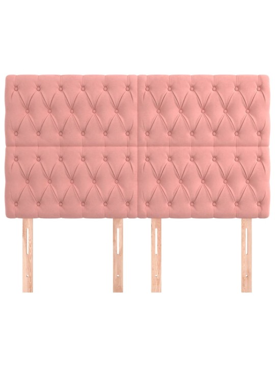 Voodipeatsid 4 tk, roosa, 72x7x78/88 cm, samet
