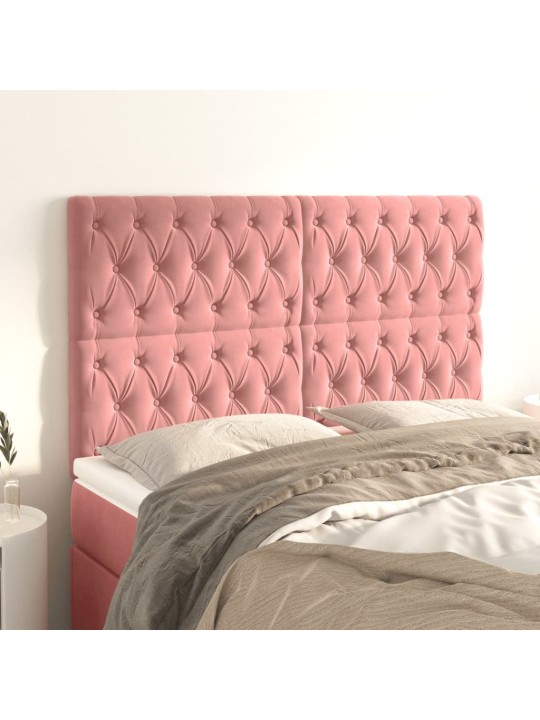 Voodipeatsid 4 tk, roosa, 72x7x78/88 cm, samet