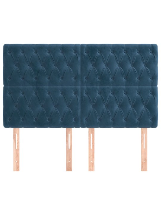 Voodipeatsid 4 tk, tumesinine, 80x7x78/88 cm, samet