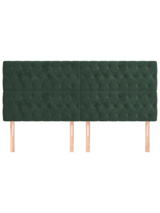 Voodipeatsid 4 tk, tumeroheline, 90x7x78/88 cm, samet