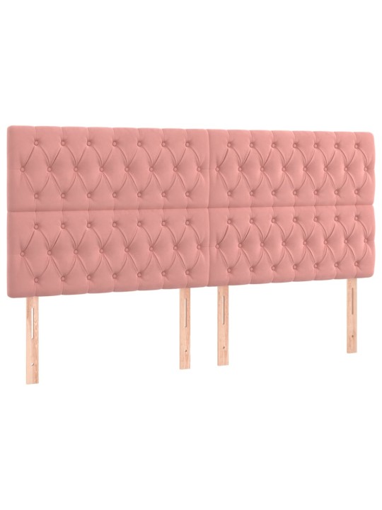 Voodipeatsid 4 tk, roosa, 90x7x78/88 cm, samet