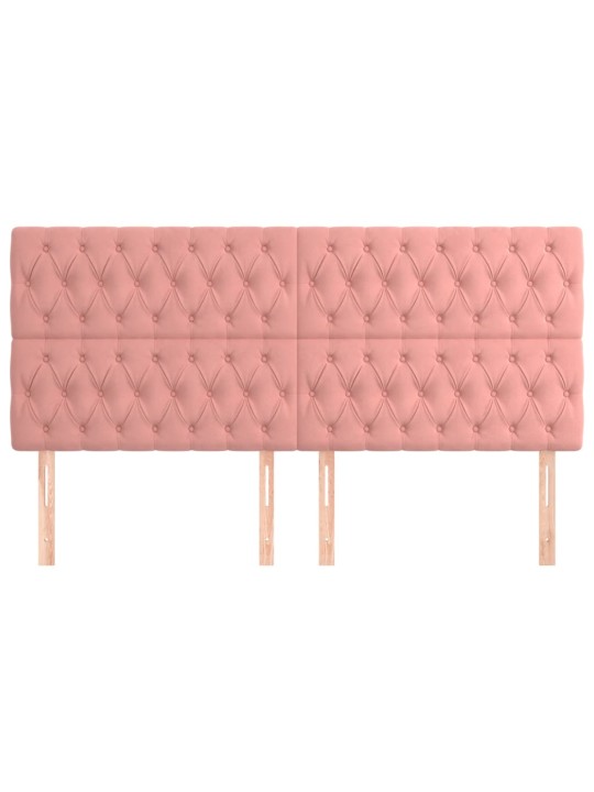 Voodipeatsid 4 tk, roosa, 90x7x78/88 cm, samet