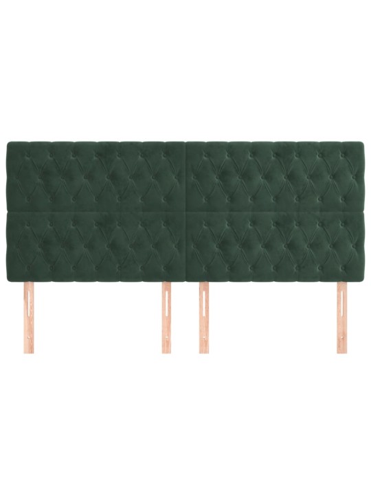 Voodipeatsid 4 tk, tumeroheline, 100x7x78/88 cm, samet