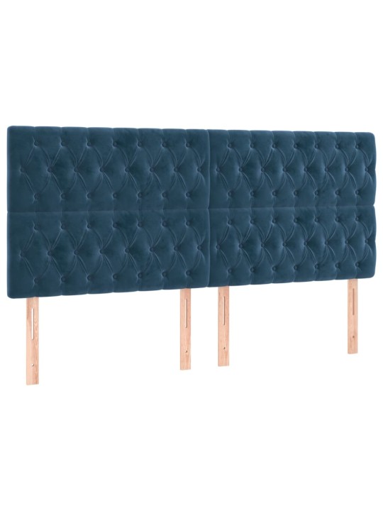 Voodipeatsid 4 tk, tumesinine, 100x7x78/88 cm, samet