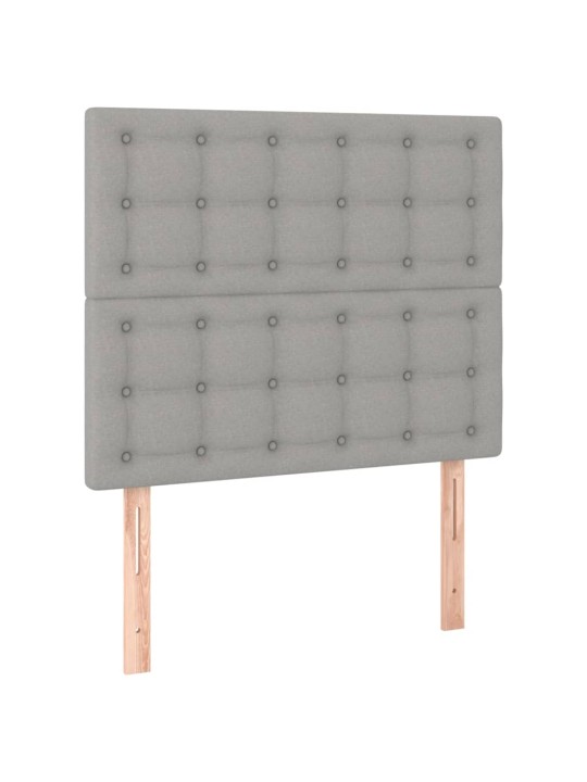 Voodipeatsid 2 tk, helehall, 90x5x78/88 cm, kangas