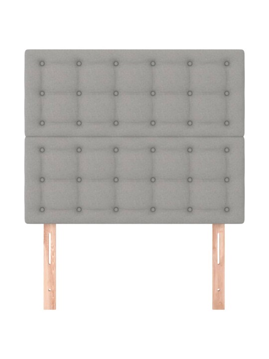 Voodipeatsid 2 tk, helehall, 90x5x78/88 cm, kangas
