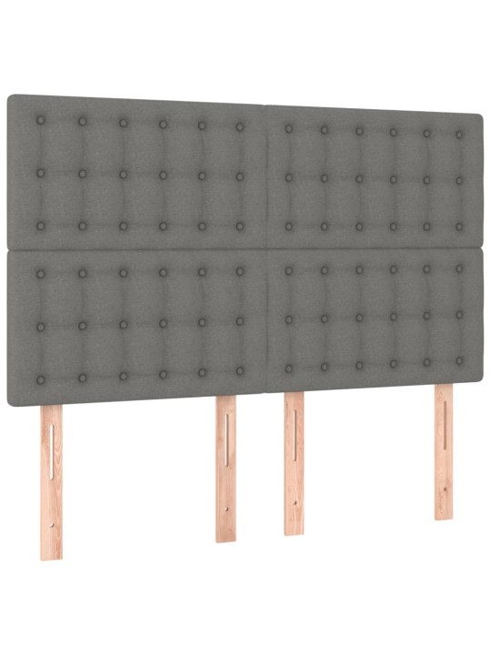 Voodipeatsid 4 tk, tumehall, 72x5x78/88 cm, kangas