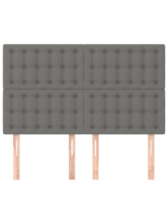 Voodipeatsid 4 tk, tumehall, 72x5x78/88 cm, kangas