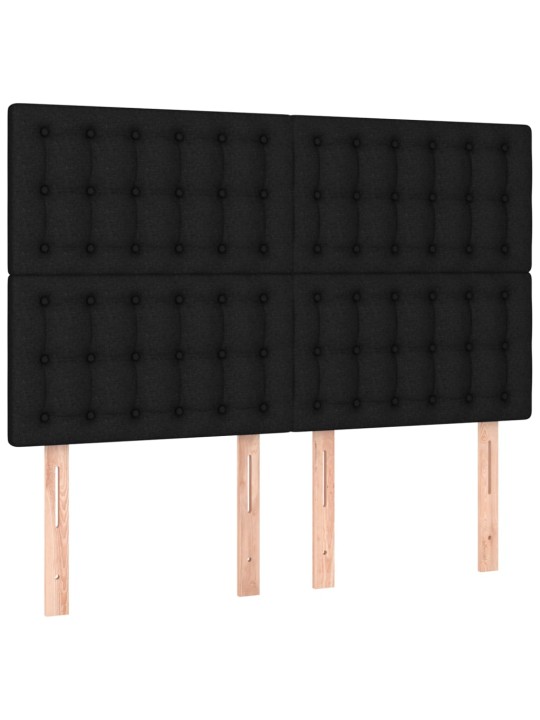 Voodipeatsid 4 tk, must, 72x5x78/88 cm, kangas