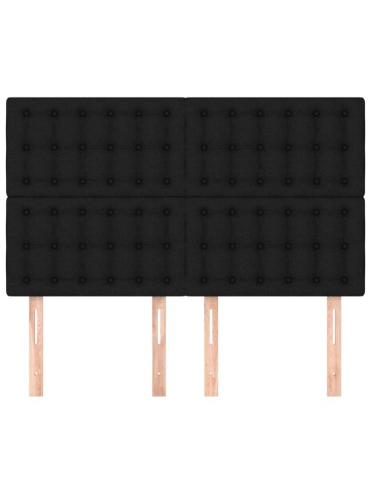 Voodipeatsid 4 tk, must, 72x5x78/88 cm, kangas