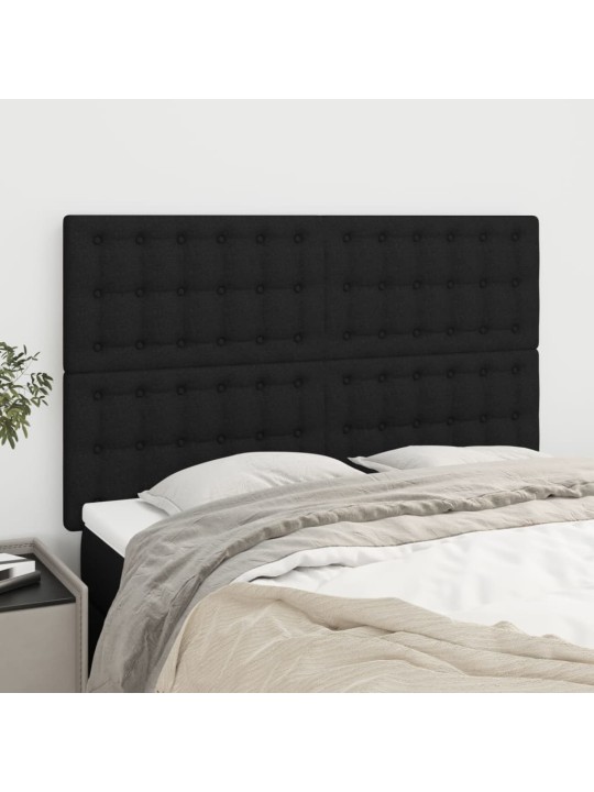 Voodipeatsid 4 tk, must, 72x5x78/88 cm, kangas