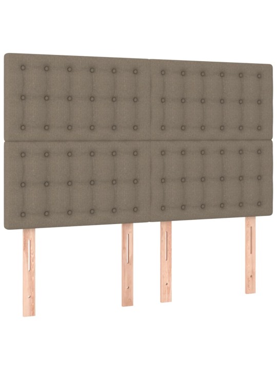 Voodipeatsid 4 tk, pruunikashall, 72x5x78/88 cm, kangas