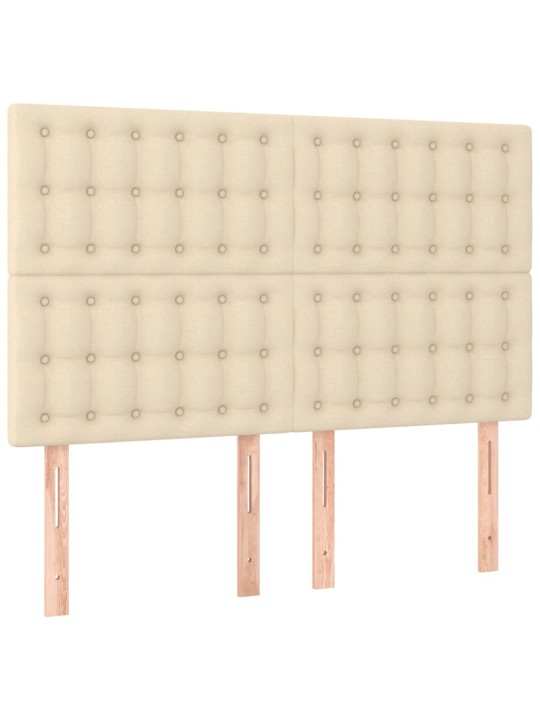 Voodipeatsid 4 tk, kreemjas, 72x5x78/88 cm, kangas
