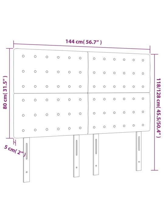 Voodipeatsid 4 tk, kreemjas, 72x5x78/88 cm, kangas