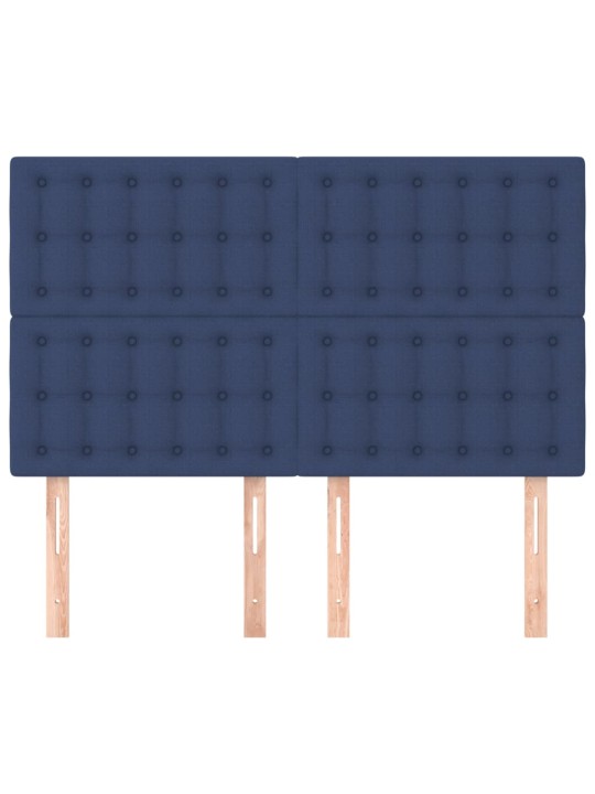 Voodipeatsid 4 tk, sinine, 72x5x78/88 cm, kangas