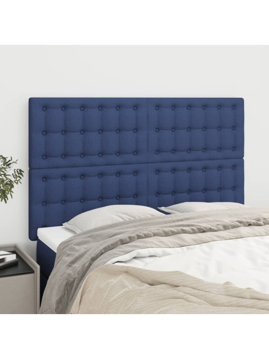 Voodipeatsid 4 tk, sinine, 72x5x78/88 cm, kangas