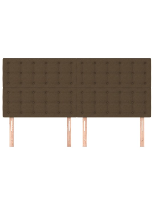 Voodipeatsid 4 tk, tumepruun, 80x5x78/88 cm, kangas
