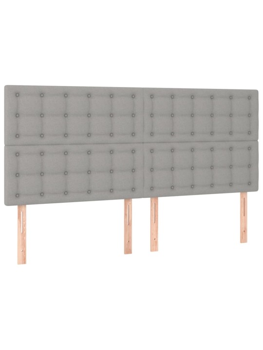 Voodipeatsid 4 tk, helehall, 90x5x78/88 cm, kangas