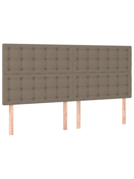 Voodipeatsid 4 tk, pruunikashall, 90x5x78/88 cm, kangas