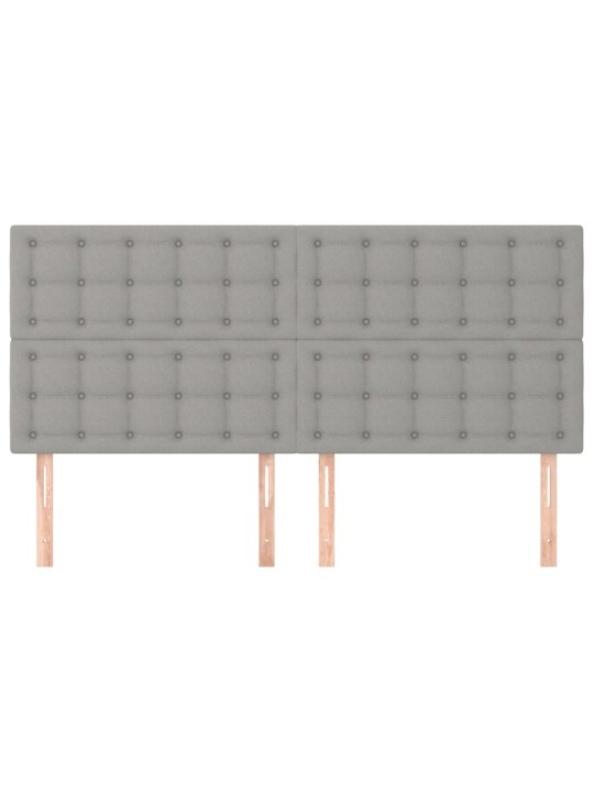 Voodipeatsid 4 tk, helehall, 100x5x78/88 cm, kangas