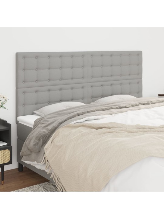 Voodipeatsid 4 tk, helehall, 100x5x78/88 cm, kangas