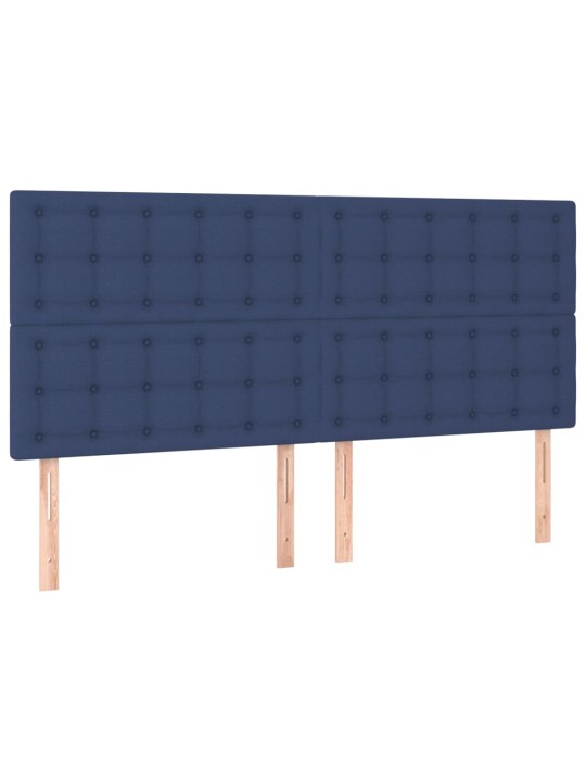 Voodipeatsid 4 tk, sinine, 100x5x78/88 cm, kangas