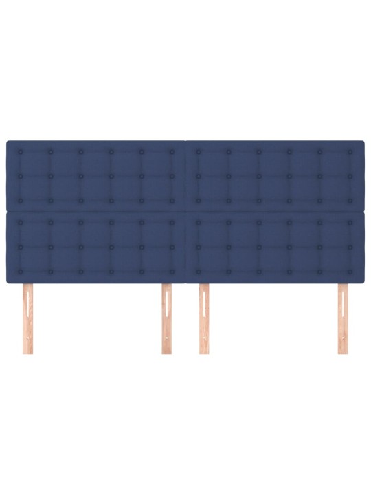 Voodipeatsid 4 tk, sinine, 100x5x78/88 cm, kangas