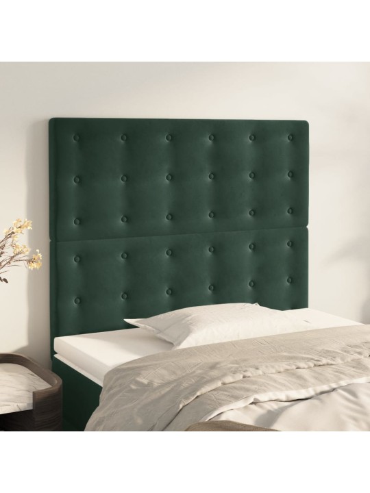 Voodipeatsid 2 tk, tumeroheline, 80x5x78/88 cm, samet