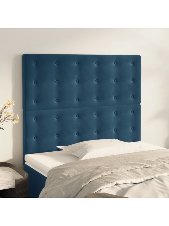 Voodipeatsid 2 tk, tumesinine, 80x5x78/88 cm, samet