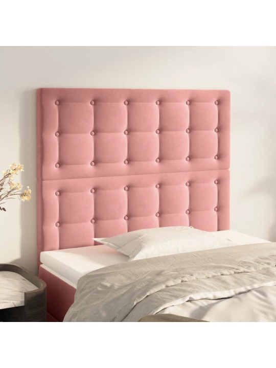 Voodipeatsid 2 tk, roosa, 80x5x78/88 cm, samet