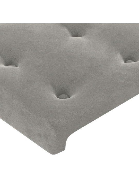 Voodipeatsid 2 tk, helehall, 90x5x78/88 cm, samet