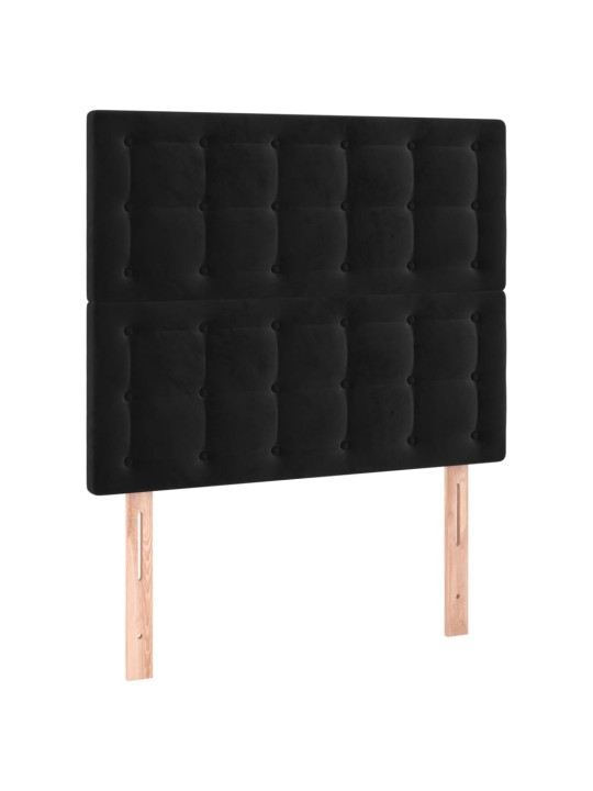 Voodipeatsid 2 tk, must, 90x5x78/88 cm, samet