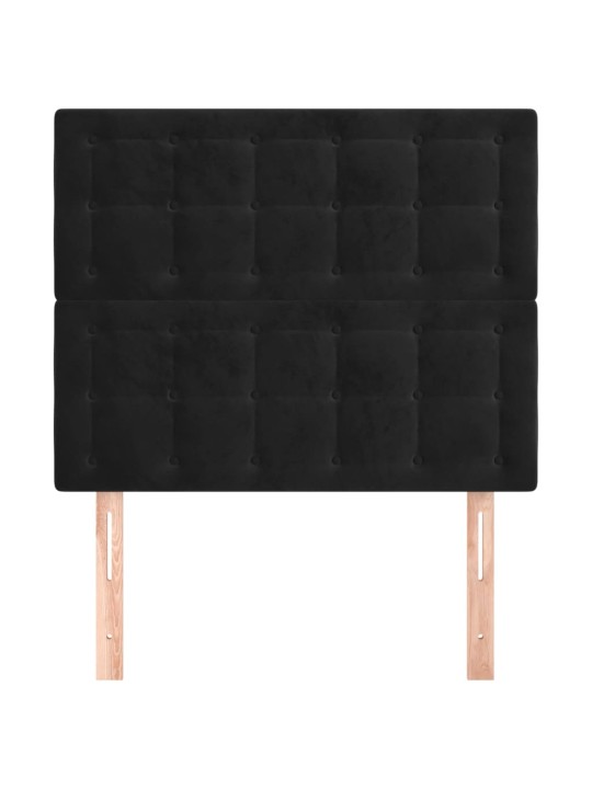 Voodipeatsid 2 tk, must, 90x5x78/88 cm, samet