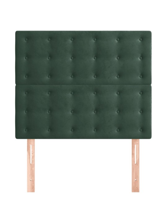 Voodipeatsid 2 tk, tumeroheline, 100x5x78/88 cm, samet