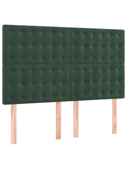 Voodipeatsid 4 tk, tumeroheline, 72x5x78/88 cm, samet