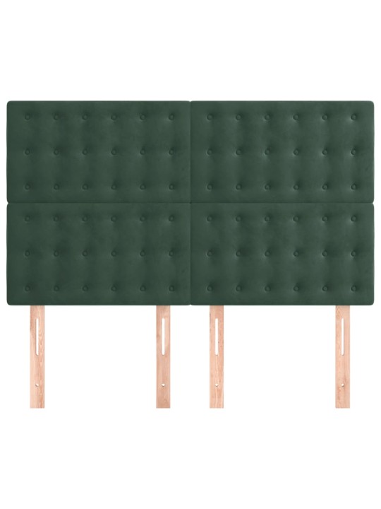 Voodipeatsid 4 tk, tumeroheline, 72x5x78/88 cm, samet