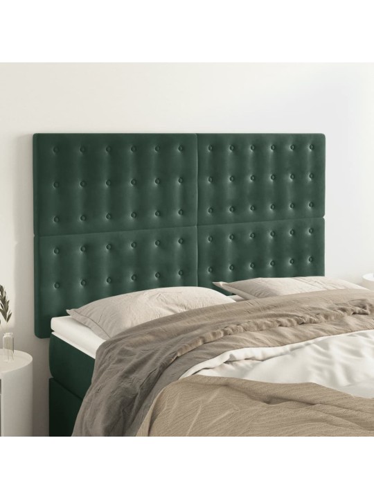 Voodipeatsid 4 tk, tumeroheline, 72x5x78/88 cm, samet
