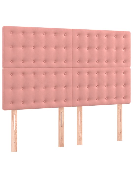 Voodipeatsid 4 tk, roosa, 72x5x78/88 cm, samet