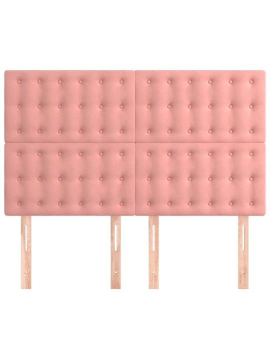 Voodipeatsid 4 tk, roosa, 72x5x78/88 cm, samet