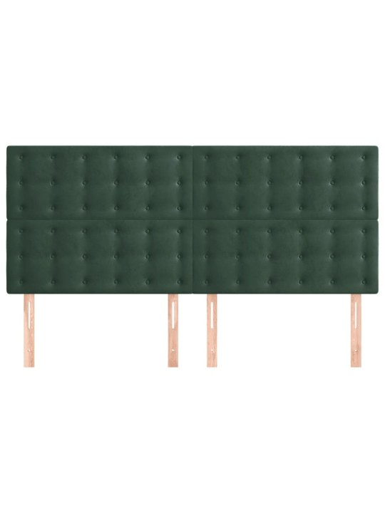Voodipeatsid 4 tk, tumeroheline, 80x5x78/88 cm, samet