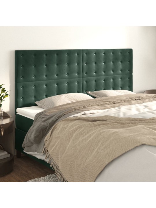 Voodipeatsid 4 tk, tumeroheline, 80x5x78/88 cm, samet