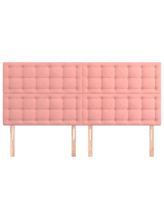 Voodipeatsid 4 tk, roosa, 80x5x78/88 cm, samet