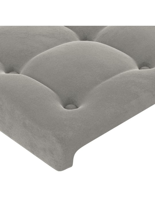 Voodipeatsid 4 tk, helehall, 90x5x78/88 cm, samet