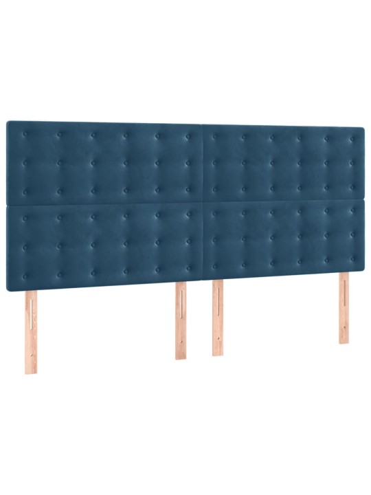 Voodipeatsid 4 tk, tumesinine, 90x5x78/88 cm, samet