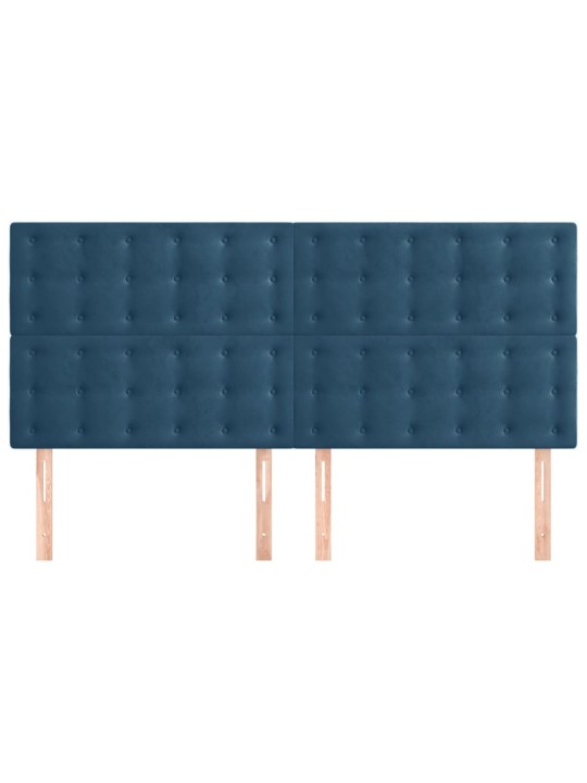 Voodipeatsid 4 tk, tumesinine, 90x5x78/88 cm, samet