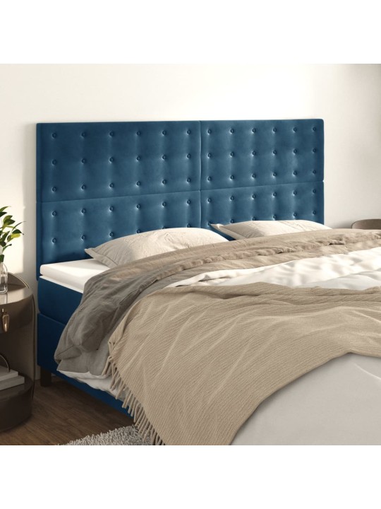 Voodipeatsid 4 tk, tumesinine, 90x5x78/88 cm, samet