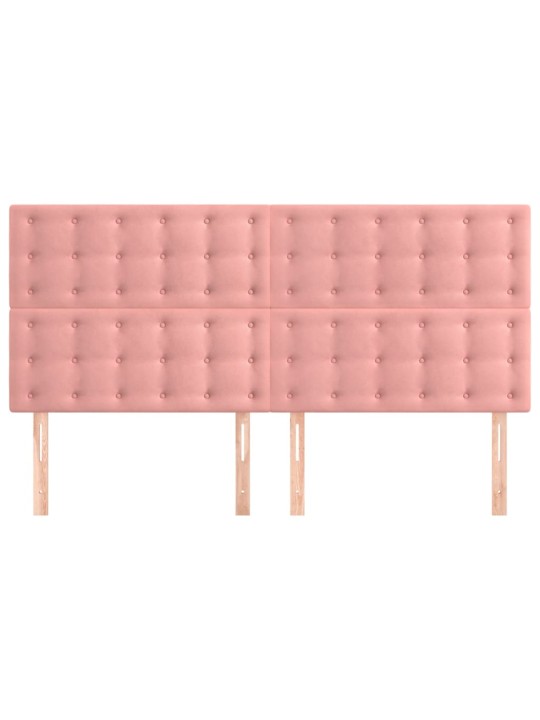 Voodipeatsid 4 tk, roosa, 90x5x78/88 cm, samet